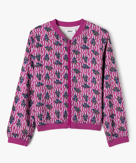 Veste zippée en viscose imprimée fille vue2 - GEMO 4G FILLE - GEMO