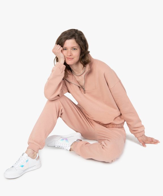 Sweat femme à col zippé intérieur molletonné vue1 - GEMO(FEMME PAP) - GEMO