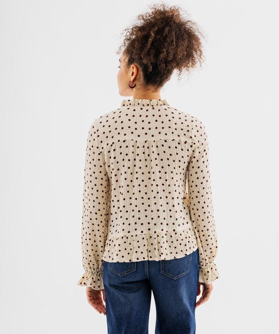 Blouse manches longues volantée femme vue3 - GEMO(FEMME PAP) - GEMO