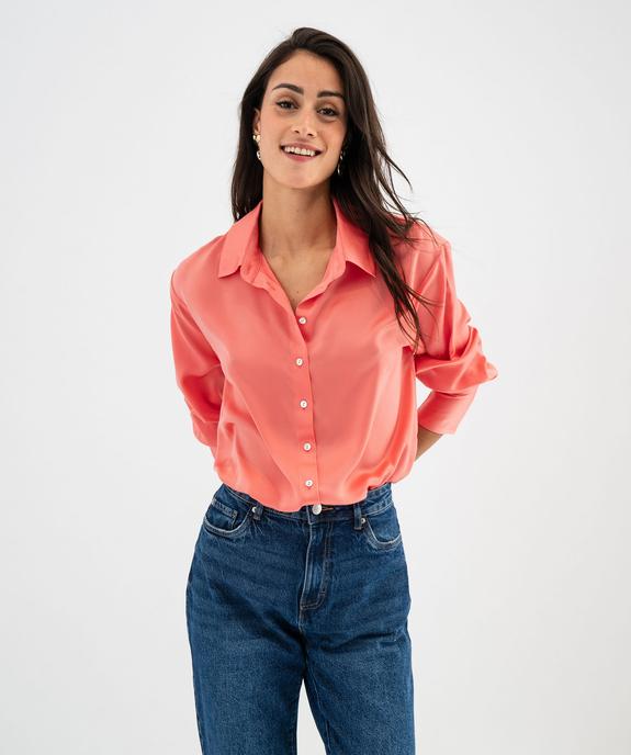 Chemise en matière satinée femme vue1 - GEMO(FEMME PAP) - GEMO