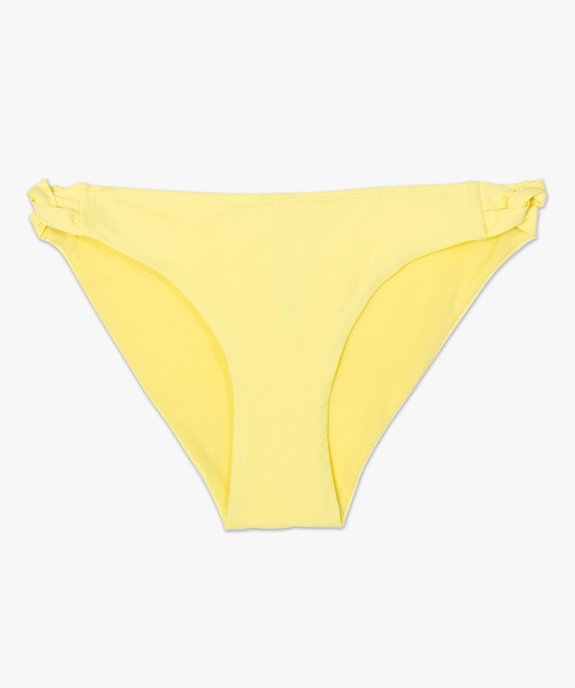 Bas de maillot de bain femme uni avec liens croisés vue4 - GEMO (PLAGE) - GEMO