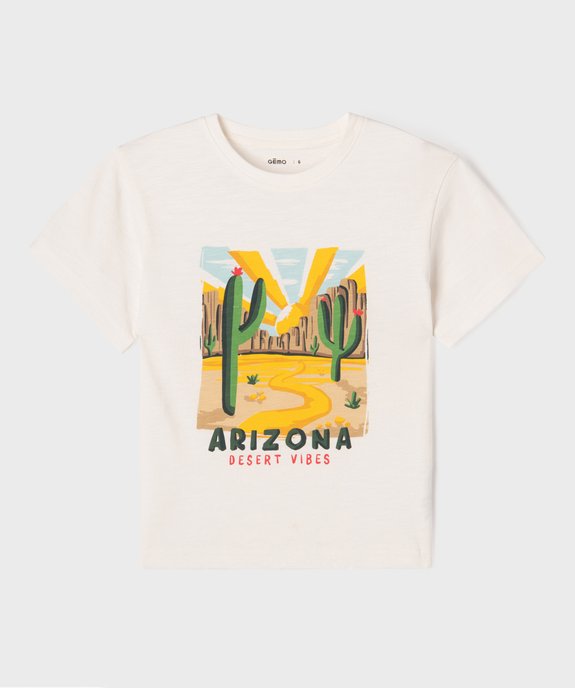 Tee-shirt manches courtes avec motif désert garçon vue1 - GEMO (ENFANT) - GEMO