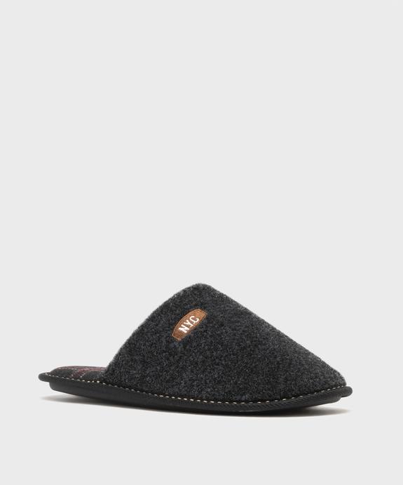 Chaussons mules en velours à doublure textile homme vue2 - GEMO(HOMWR HOM) - GEMO