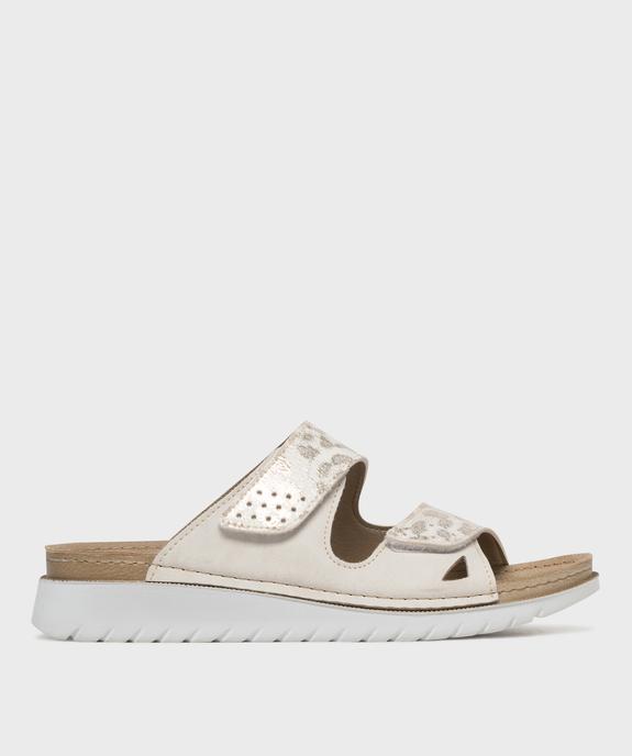 Mules à brides ajustables par scratchs femme - Emilia Rosa vue4 - EMILIA ROSA - GEMO