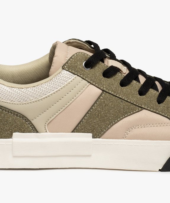Baskets homme multicolores et multimatières à lacets vue6 - GEMO (CASUAL) - GEMO