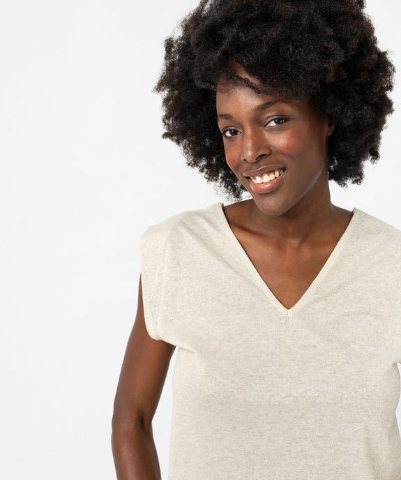 Tee-shirt pailleté sans manches femme vue2 - GEMO(FEMME PAP) - GEMO