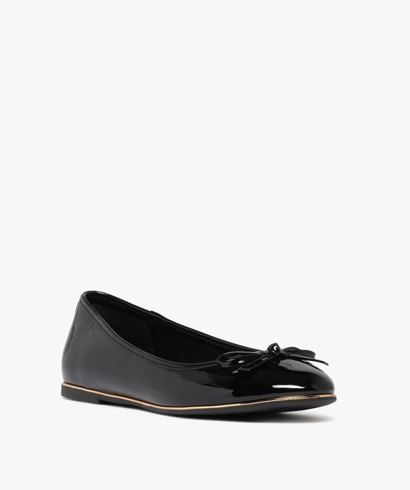Ballerines femme vernies à liseré doré et noeud fantaisie vue3 - GEMO(URBAIN) - GEMO