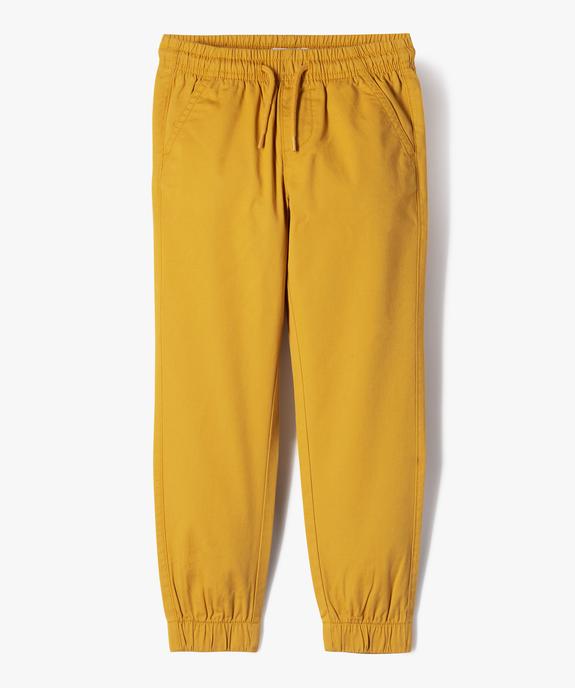Pantalon jogger en twill de coton taille élastique garçon vue2 - GEMO (ENFANT) - GEMO