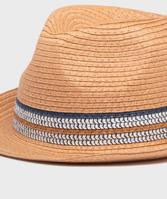 Chapeau de paille trilby à bandes garçon vue2 - GEMO (ACCESS) - GEMO