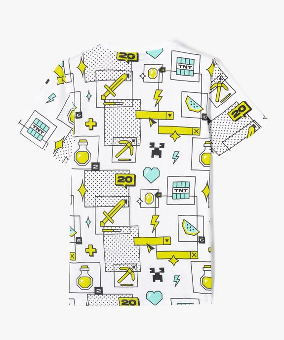 Tee-shirt manches courtes imprimé garçon - Minecraft vue3 - MINECRAFT - GEMO