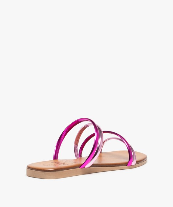 Mules femme avec brides bicolores effet miroir vue4 - GEMO (CASUAL) - GEMO