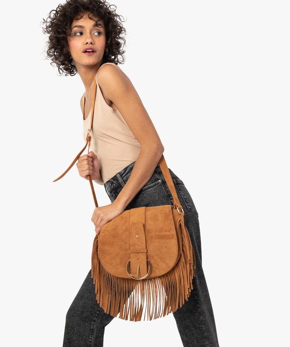 Sac femme à bandoulière avec franges vue5 - GEMO (ACCESS) - GEMO