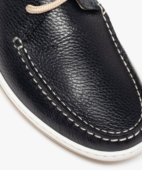 Chaussures bateau homme dessus cuir uni - Tanéo vue6 - TANEO - GEMO