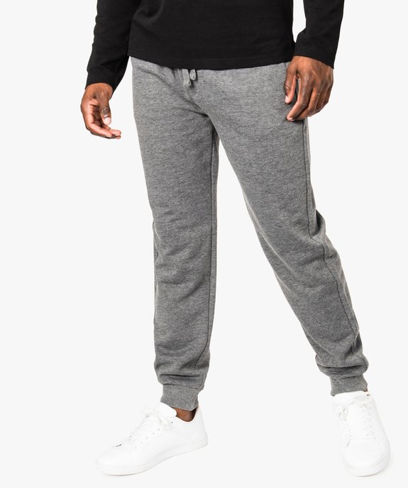 Jogging homme en molleton uni vue1 - GEMO (HOMME) - GEMO