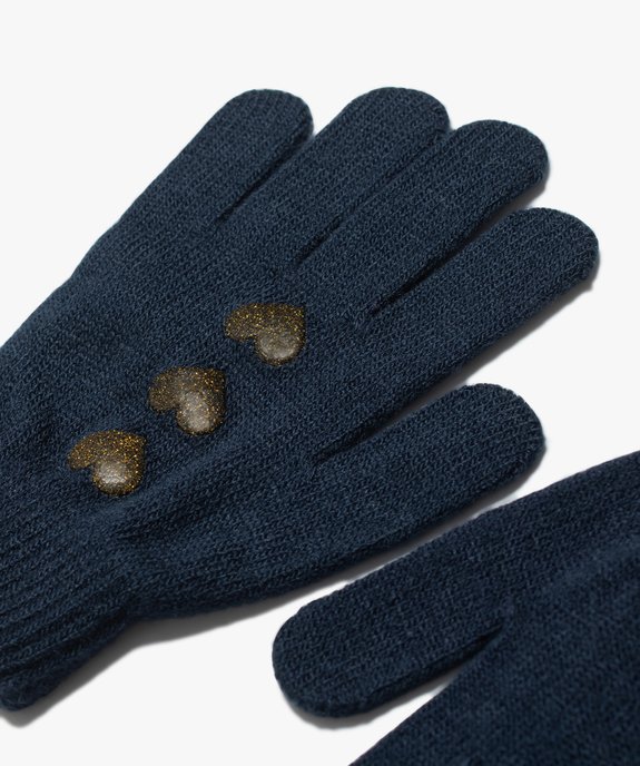 Gants imprimés cœurs pailletés fille vue2 - GEMO (ENFANT) - GEMO