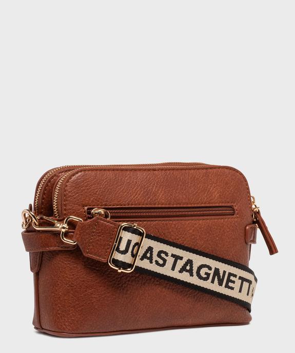 Sac en matière grainée avec deux bandoulières amovibles femme - LuluCastagnette vue3 - LULU CASTAGNETT - GEMO