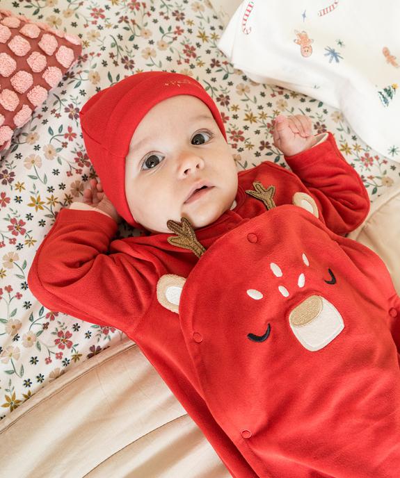 Pyjama en velours Noël ouverture devant bébé vue4 - GEMO 4G BEBE - GEMO