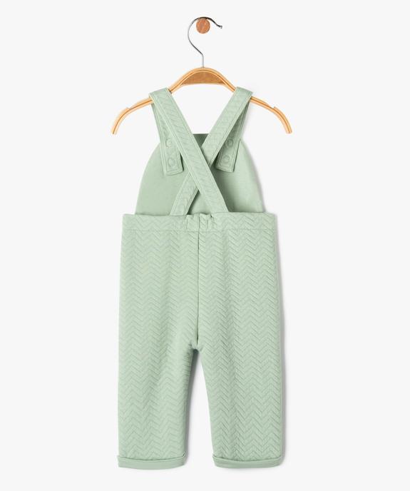 Salopette en molleton texturé et imprimé bébé vue5 - GEMO(BB COUCHE) - GEMO