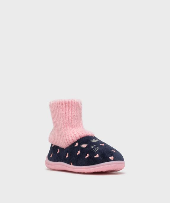 Chaussons à motifs scintillants avec tige chaussette bébé fille vue2 - GEMO 4G BEBE - GEMO