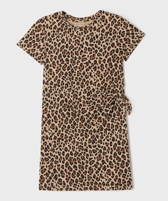 Robe tee-shirt avec noeud sur la hanche fille vue2 - GEMO (ENFANT) - GEMO