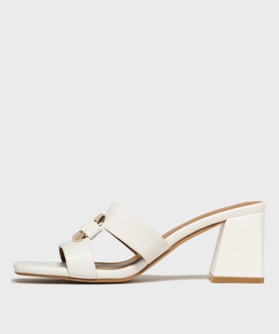 Mules à talon trapèze et bride bijou femme - Follow Me vue3 - FOLLOW ME - GEMO