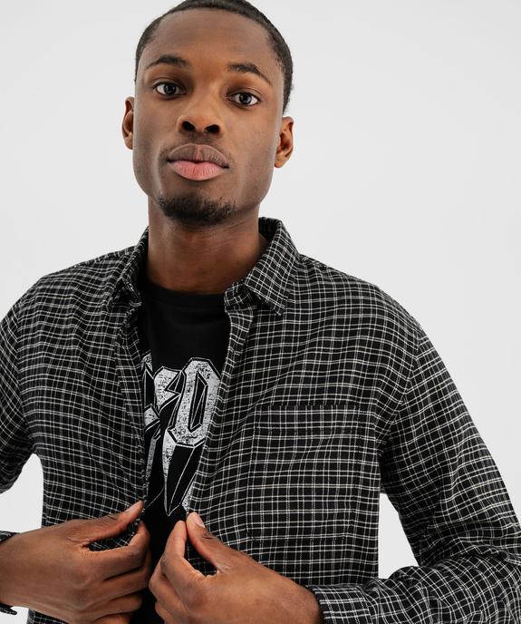 Chemise à carreaux en flanelle de coton homme vue2 - GEMO 4G HOMME - GEMO