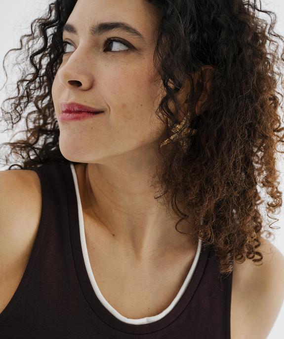 Débardeur en coton avec finitions contrastantes femme vue2 - GEMO 4G FEMME - GEMO