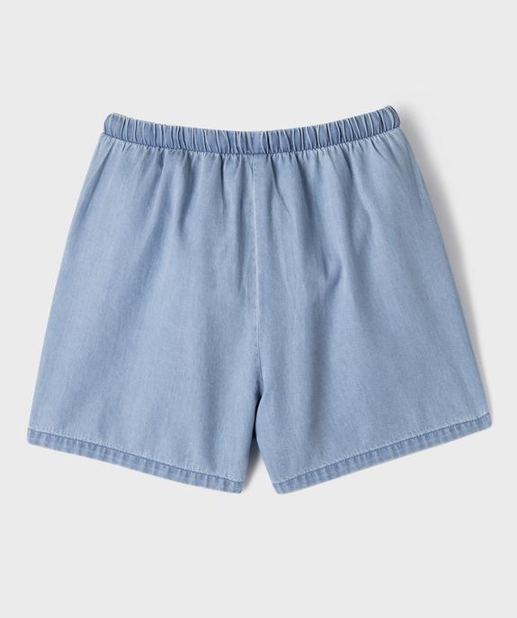 Short en jean ample à taille élastiquée fille vue3 - GEMO (JUNIOR) - GEMO