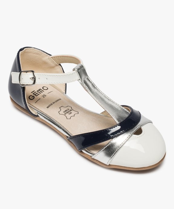 Ballerines fille type salomé suédine et lanières métallisée vue5 - GEMO (ENFANT) - GEMO