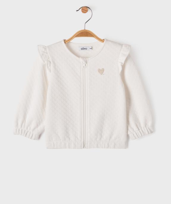 Sweat zippé avec volants sur les épaules bébé fille vue4 - GEMO(BEBE DEBT) - GEMO