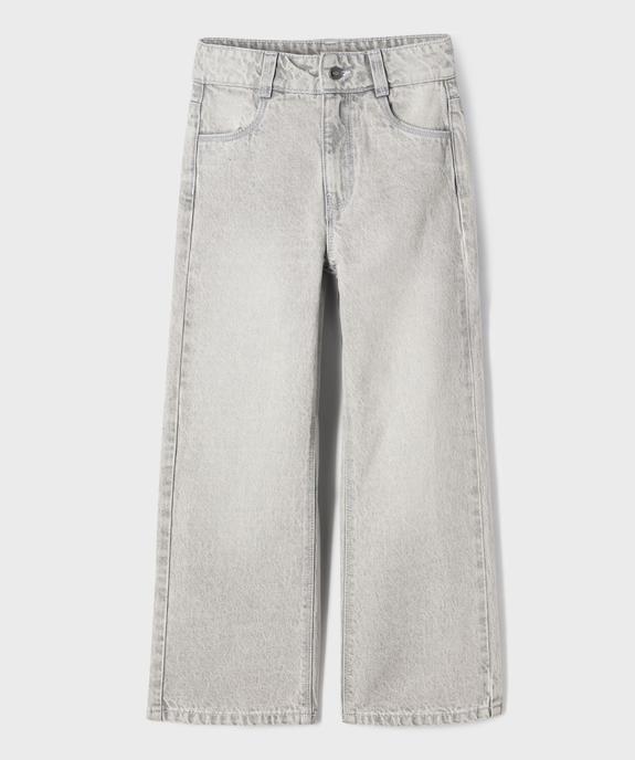 Jean Straight coloris délavé taille ajustable fille vue2 - GEMO (ENFANT) - GEMO