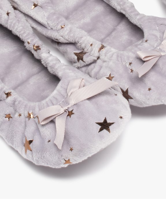 Chaussons femme ballerines en velours + pochette de voyage vue6 - GEMO(HOMWR FEM) - GEMO