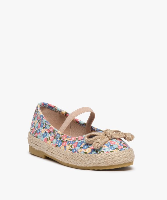 Ballerines fille en toile imprimée et bride élastique vue2 - GEMO (ENFANT) - GEMO