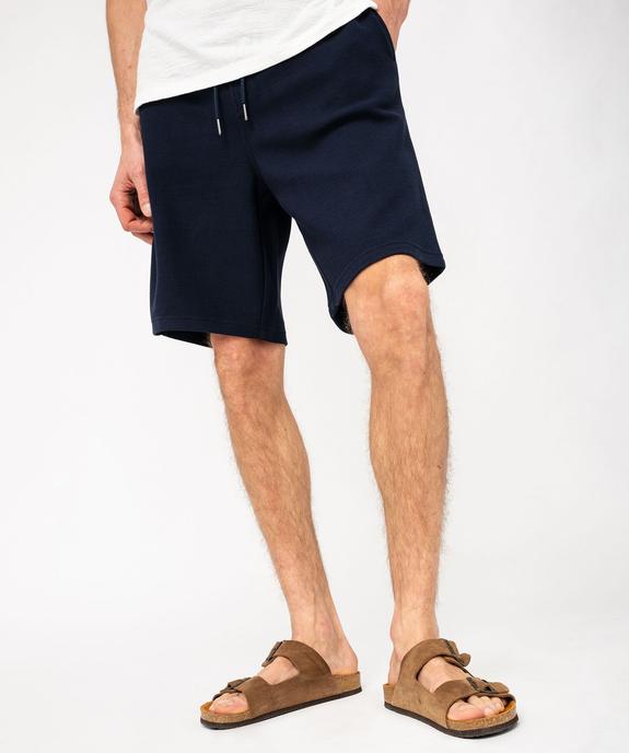 Bermuda en maille piquée à taille élastiquée homme vue1 - GEMO (HOMME) - GEMO