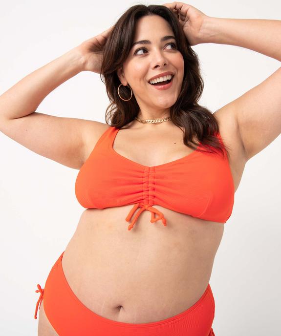 Haut de maillot de bain femme grande taille en maille texturée vue1 - GEMO 4G FEMME - GEMO