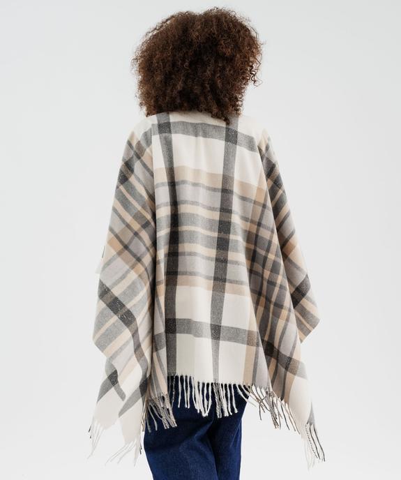 Echarpe poncho à carreaux avec fil métallisé femme vue5 - GEMO (ACCESS) - GEMO