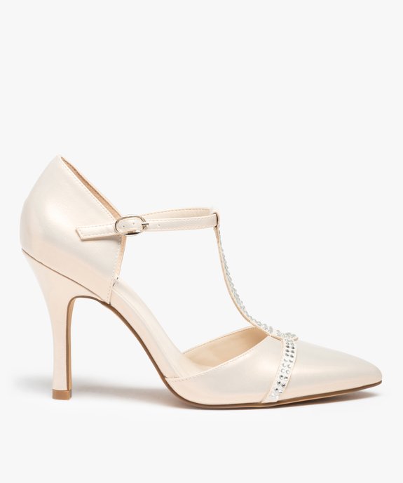 Escarpins femme irisés à bout pointu et strass vue1 - GEMO(URBAIN) - GEMO