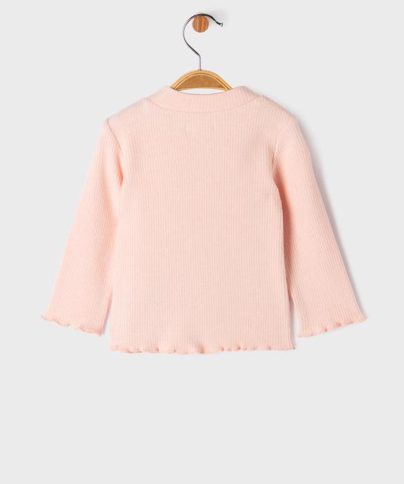 Tee-shirt manches longues chaud en maille côtelée bébé fille - GEMO(BEBE DEBT) Tee-shirt manches longues chaud en maille côtelée bébé fille vue3 - GEMO(BEBE DEBT) - GEMO