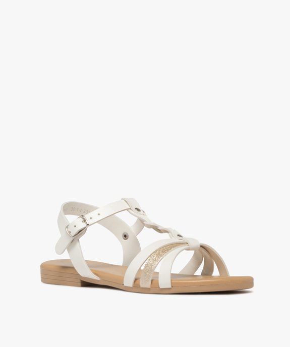 Sandales fille avec bride centrale tressée et brides fantaisie vue2 - GEMO (ENFANT) - GEMO