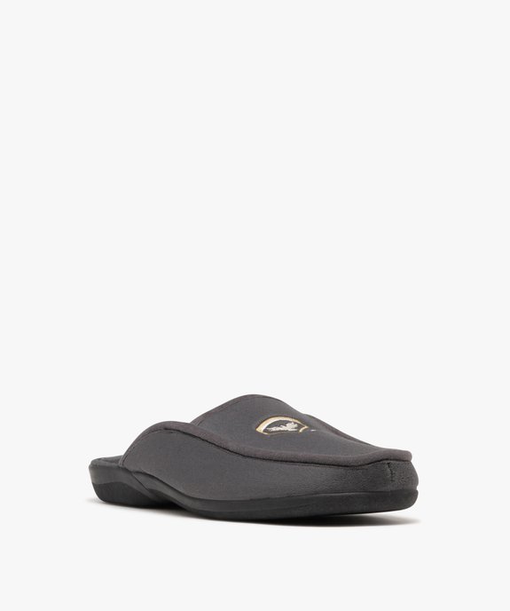 Chaussons mules en velours avec motif brodé homme vue2 - G'FLEX - GEMO