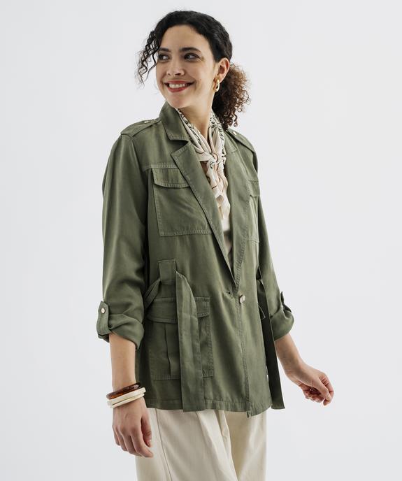 Veste saharienne en Lyocell femme vue1 - GEMO 4G FEMME - GEMO