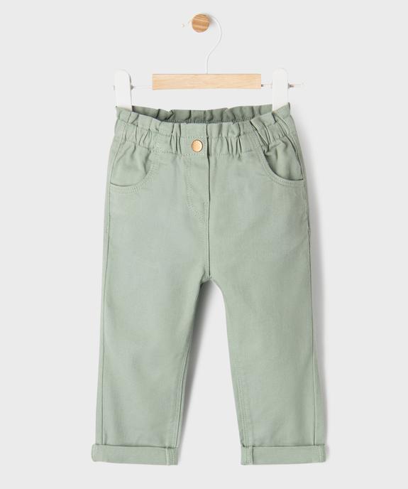 Pantalon en coton avec taille ajustable bébé fille vue1 - GEMO 4G BEBE - GEMO
