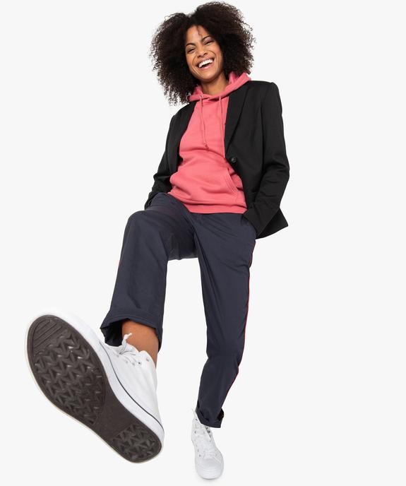 Pantalon femme en toile avec liseré coloré sur le côté vue5 - GEMO(FEMME PAP) - GEMO