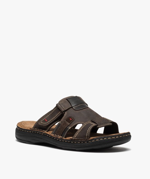 Mules homme confort dessus cuir avec bride ajustable vue2 - GEMO (CASUAL) - GEMO