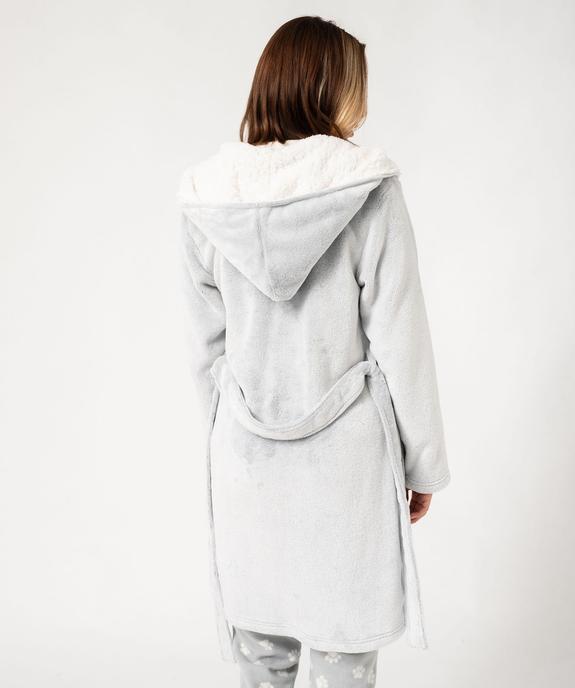 Robe de chambre en maille douillette femme vue3 - GEMO(HOMWR FEM) - GEMO