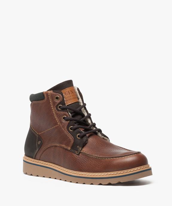 Boots homme semelle crantée et doublure chaude vue2 - GEMO (CASUAL) - GEMO