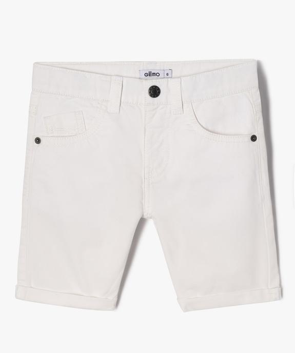 Bermuda en twill avec revers cousus garçon vue1 - GEMO 4G GARCON - GEMO