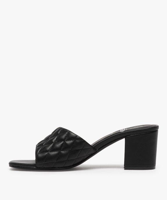 Mules femme à talon carré et dessus matelassé vue3 - GEMO(URBAIN) - GEMO