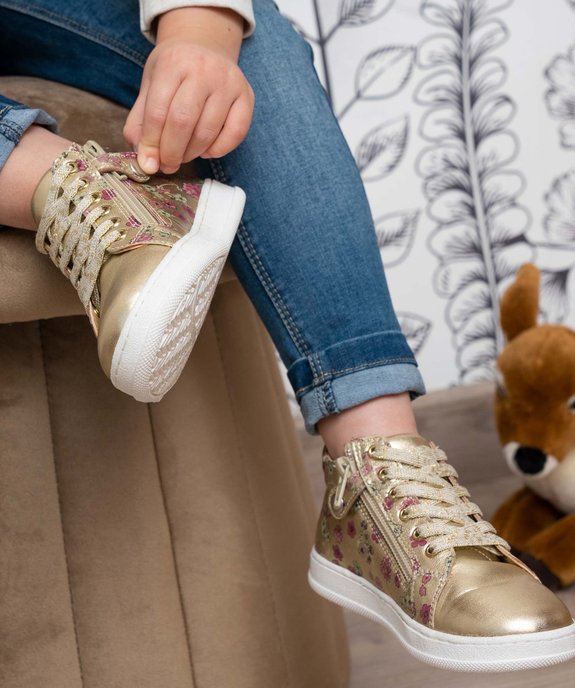 Baskets fille zippées dessus cuir métallisé – NA! vue6 - NA! - GEMO