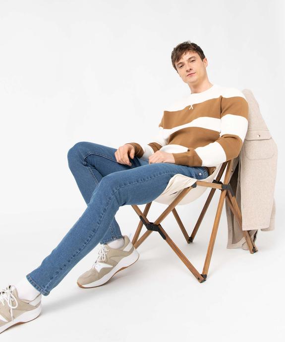 Pull homme à larges bandes en maille confortable vue6 - GEMO (HOMME) - GEMO